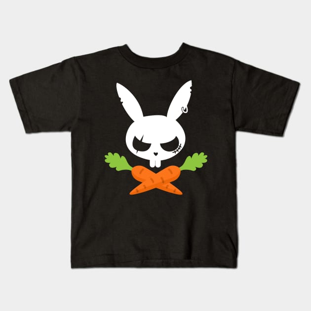 Bunny Rabbit Pirate Skull _ Carrot Bones Funny Easter Kids T-Shirt by danielsho90